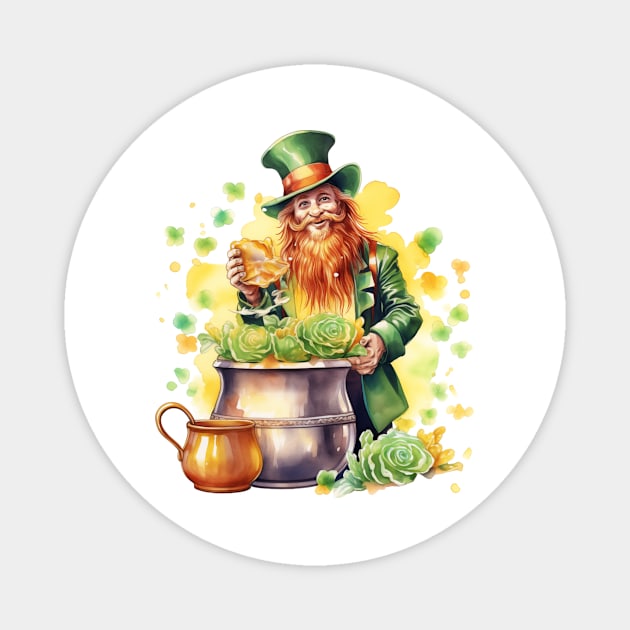 Watercolor Leprechaun Magnet by Minimal Blue